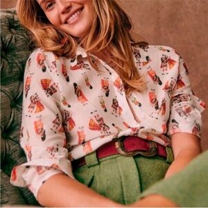 Sézane Pierro Buttondown Blouse with Bagpipers